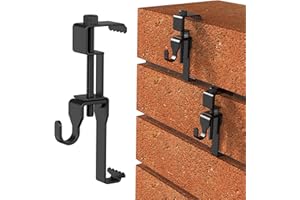 Lewufe Stainless Steel Brick Wall Clips, Brick Hooks Clamp Outdoor Heavy Duty 1-3/4" to 2-1/2" Brick Hook Brick Hangers No Drill, 6 Packs