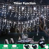 LEDYA Icicle Outdoor Christmas Lights 46ft 360 LED 8 Modes IP44 Timer view 3