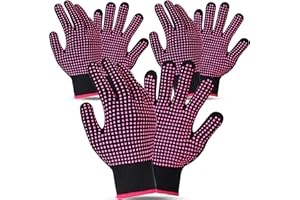 Riyiper 3 Pairs Heat Resistant Gloves for Sublimation, Gloves for Heat Press with Silicone Bumps Applies to Resistant Work, Hair Styling, Universal Fit Size