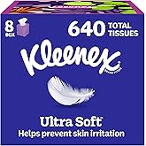 Kleenex Ultra Soft Facial Tissues, 8 Cube Boxes, 80 Tissues per Box
