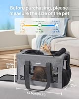 pecute Cat Carrier Airline Approved Extra Stable Handbag Grey view 8