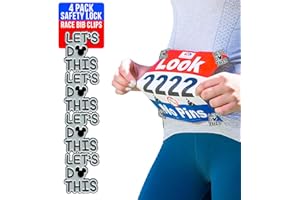 BibBoards Metal Enamel Let's Do This Event Clips - Snap & Lock bibSNAPS for Runners, Non-Magnetic Race Bib Holder for Marathon, Safety Lock Race Clips, Runner Number Holder - 4 Pack
