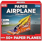 Doctor Jupiter Paper Airplane Book Kit, Crafts for Kids Ages 6+ | Birthday Gift Ideas for 6-7-8-9-10-11-12 Year Old Boys & Girls | Learning & Educational STEM Toy with 50 Paper Airplanes and Launcher