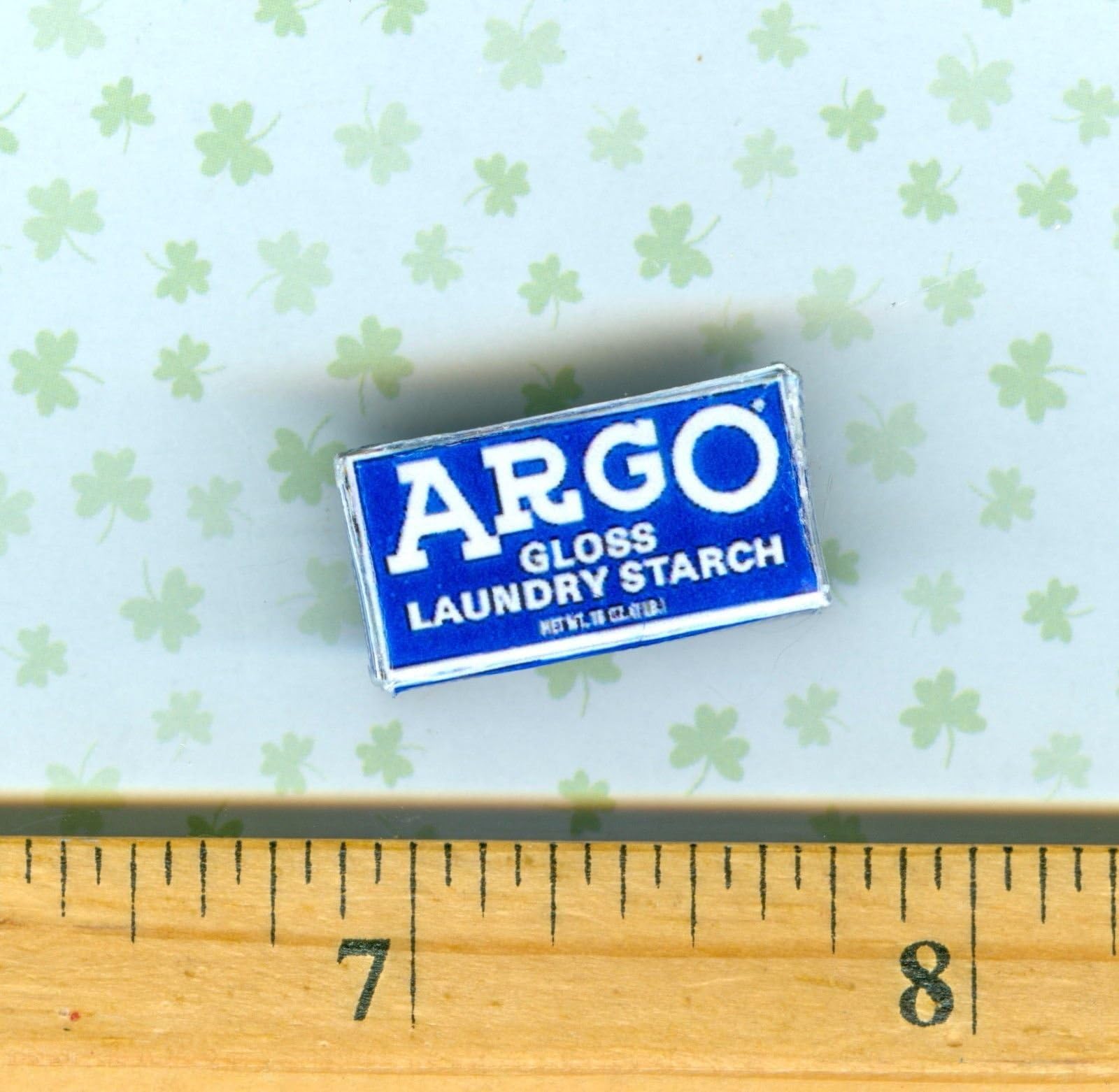 Dollhouse Miniature size ARGO Laundry Starch Box - My Mini Fairy Garden Dollhouse Accessories for Outdoor or House Decor