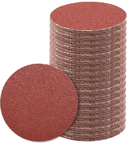 HIFROM 60-Pack 5 Inch 180 Grit Sanding Discs - No Hole Hook & Loop For Orbital Sanders