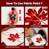 Nicpro Red Fabric Paint 8.45 oz Permanent for Clothes Upholstery view 5