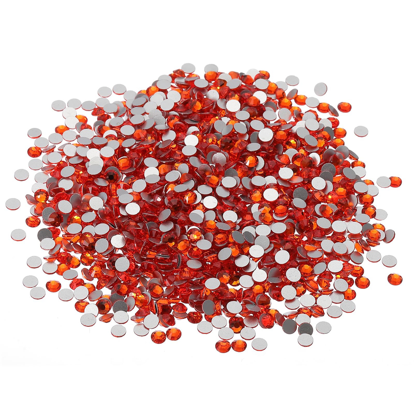 PATIKIL SS16/1440Pcs Glass Diamante Rhinestone, Crystal Glass Flat Back Rhinestones Round Crystal Man Made Gems Diamond Decor for Nail Art Craft Clothes DIY Makeup, Orange Red — image 1