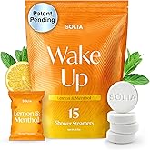 Solia Energizing Citrus Menthol Shower Steamers 15-Pack - Patent-Pending Real Essential Oil Menthol Shower Steamer Bombs, Spa Steamers Aromatherapy Selfcare Bath Gifts for Women, Individually Wrapped