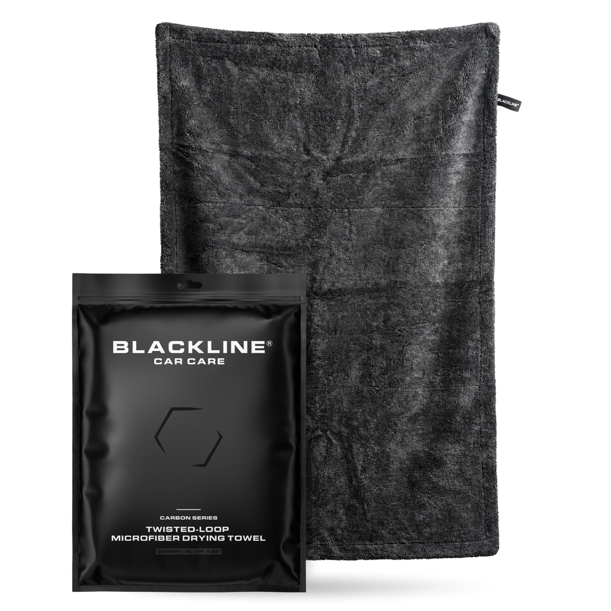 Blackline Microfiber Car Drying Towel 24"x36", 1300GSM Twisted Loop