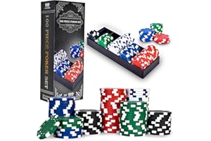 Sunny Days Entertainment Elbow Room Games 100-Piece Poker Chip Set with Tray – Casino Style Plastic Chips for Texas Hold'em, Blackjack & Home Game Nights