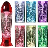 YAKii 10.5" Tornado Lamp LED Color Changing,Tornado Maker Science Toy, Battery/USB Cable Operated,Christmas Day Decoration Red