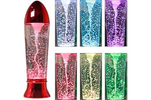 YAKii 10.5" Tornado Lamp LED Color Changing,Tornado Maker Science Toy, Battery/USB Cable Operated,Christmas Day Decoration Red