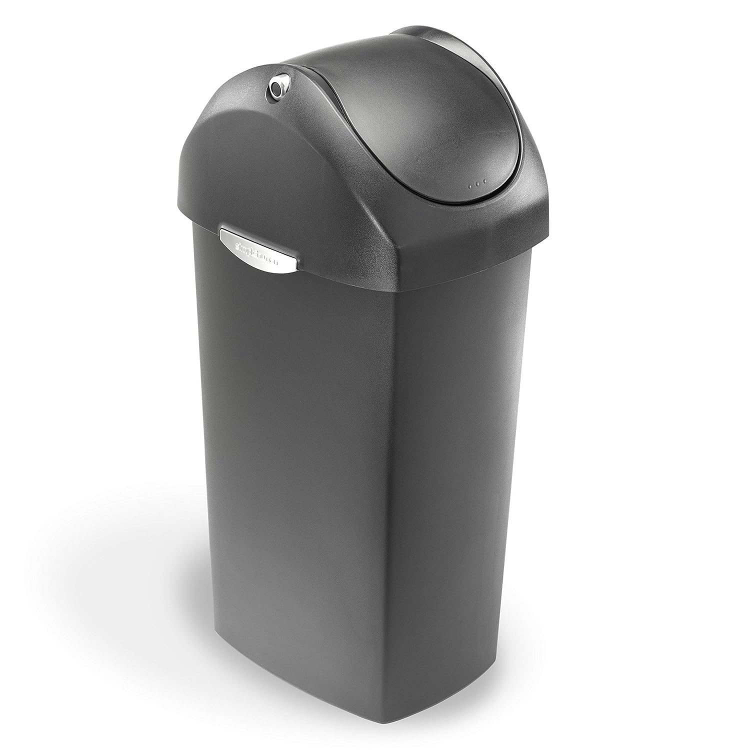 simplehuman 60 Litre Swing Lid Bin Grey PlasticCW1335, Black, 42 x 34