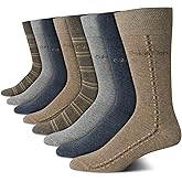 Calvin Klein Mens Dress Socks - 8 Pack Breathable Cotton Blend Work Crew Socks for Men for Casual Business & Formal Wear