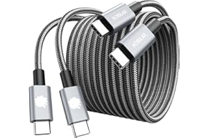 Kobilar 240W Type C to Type C Fast Charging Cable (LEO, 2pack-6.6+6.6ft)- USB C Cable for iPhone, MacBook Pro, iPad Pro, Samsung - C to C Cable for Quick Charge