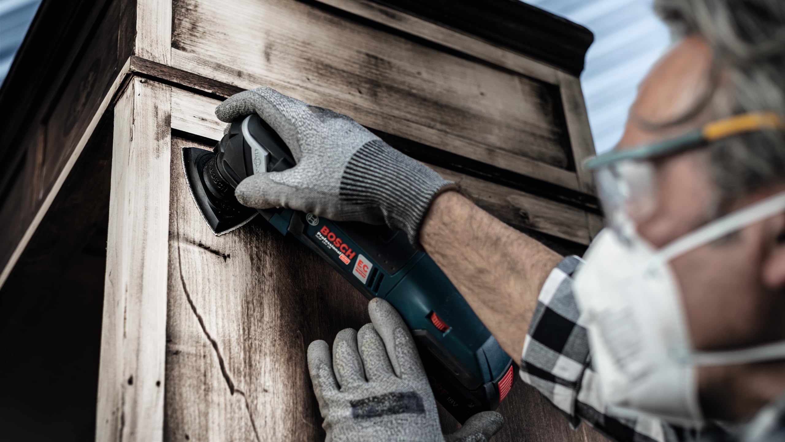 Bosch 50x EXPERT C470 Schleifblatt (für Farbe auf Holz, Hartholz, Ø 93x93 mm, Körnung 80, Professional Zubehör Deltaschleifer) 6