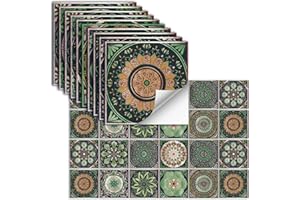 24 Pcs Tile Stickers Self-Adhesive Peel and Stick Tile Backsplash Vinyl Wall Stickers For Kitchen Bathroom Tile Wall Fireplac