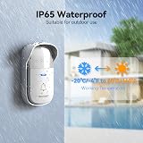 TECKNET Wireless Door Bell Self Powered, Plug Through, RGB Light, 60 Chimes view 7