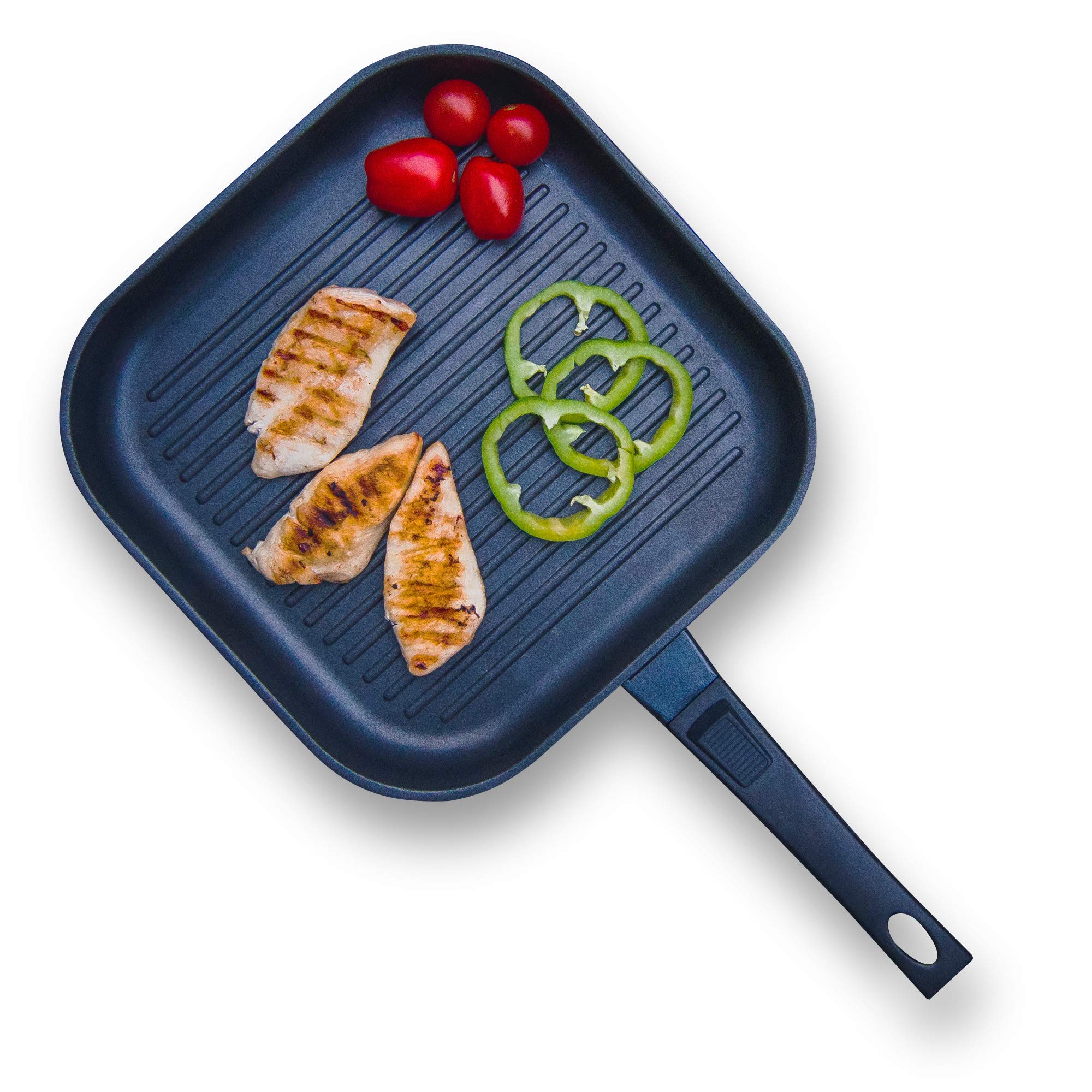 Jean-Patrique Non Stick Griddle Grill Pan for Induction Hob and Oven, Cast Aluminium Skillet, Detachable Handle - Anything Pan Father's Day Gifts