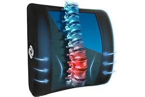 SAMSONITE, cooling gel, lumbar support pillow for office chair or car seat - boost your lower back comfort zone, high grade - memory foam, universal chair cushion, breathable mesh, washable cover