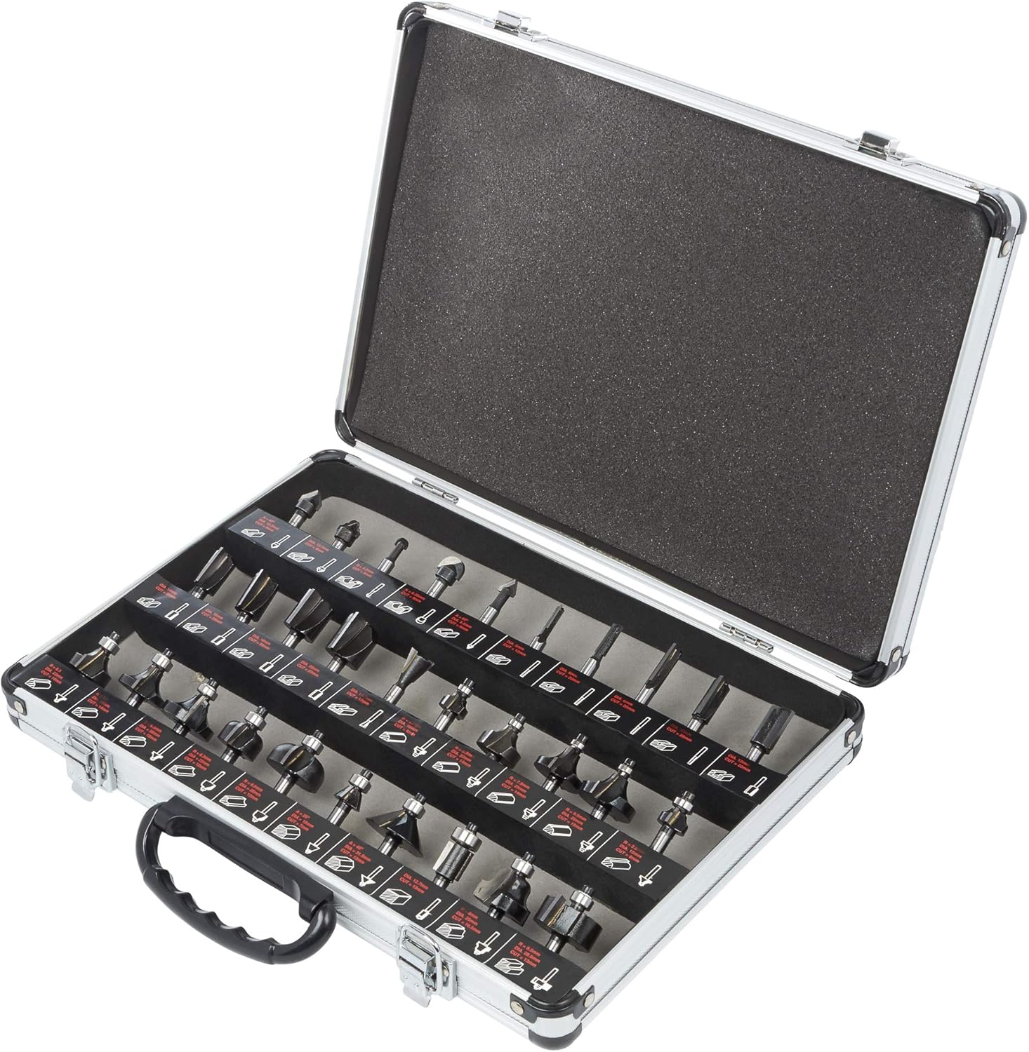 Trend 30 Piece Router Bit Starter Set, 1/4 Inch Shank, Tungsten Carbide Tipped, Case Included, Silver/Black, 30 pc - Image 3