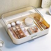 Decorcode Stackable Plastic Organizer Big & Spacious Drawer | Organize Eyeshadow Palettes, Cosmetics, and Beauty Supplies on a Vanity. White