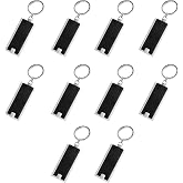 DISCOUNT PROMOS 10 Flashlight Keychains Pack - Rectangle, Plastic - Black