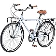 BALINGE Vintage Style 26 Inch Adult Cruiser Bicycle Hybrid Bike 7 Speeds Commuter Bike for Women, Men, Seniors, SHMANO Shifter and derailleur Step-Over Steel Frame,Double Cargo Rack，4 Colors