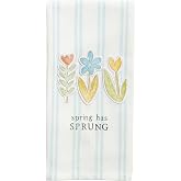 Mud Pie Flower Patch Towel, Three Flowers; 18" x 26"
