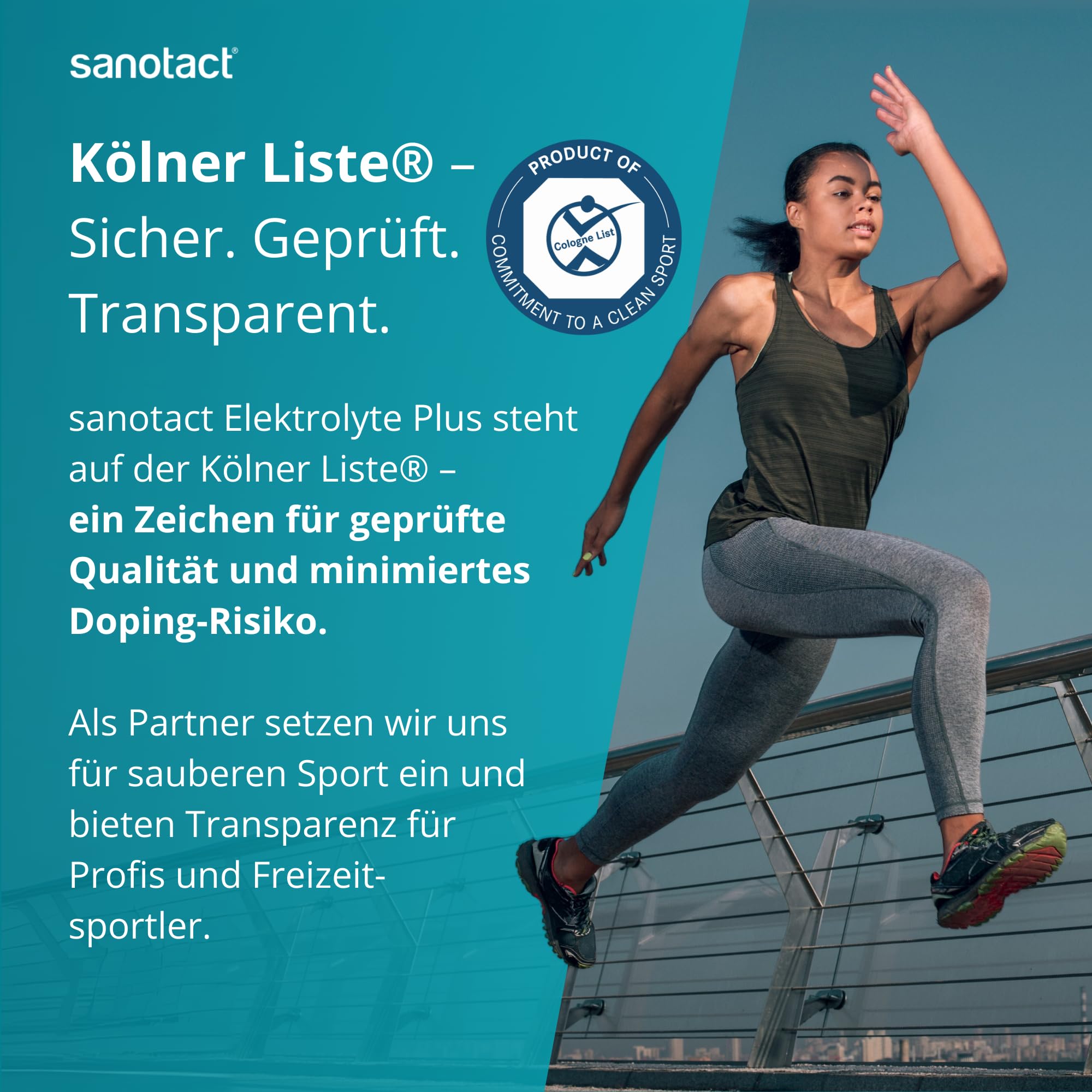 sanotact Electrolyte Plus, electrolyte powder with potassium and magnesium, 20 sachets with orange flavour and vegan