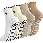 scenicamp Pilates Grip Socks for Women, Cute Non-Slip Yoga Socks with Grippy Dots & Arch Support for Ballet & Reformers