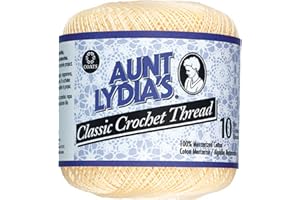 Aunt Lydia's Bulk Buy Crochet Cotton Classic Crochet Thread Size 10 (3-Pack) Cream 154-420