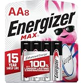 Energizer MAX AA Batteries (8 Pack), Double A Alkaline Batteries