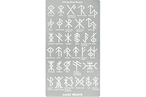 Aleks Melnyk No.412 Metal Stencil, Viking Bind Runes Generator, Bindrune, Ancient Alphabet, Sigil Magic Alphabet Stencil 1 PC, Letter Template for Wood Burning, Pyrography, Wicca Stencil, Bookmark