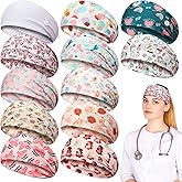 Yearntown 12 Pcs Labor and Delivery Nurse Headbands for Women Non Slip Nursing Headbands with Buttons for Mask Work Accessories Ear Protection Hair Bands Gift for Nicu Obstetrics Nurse Doctor