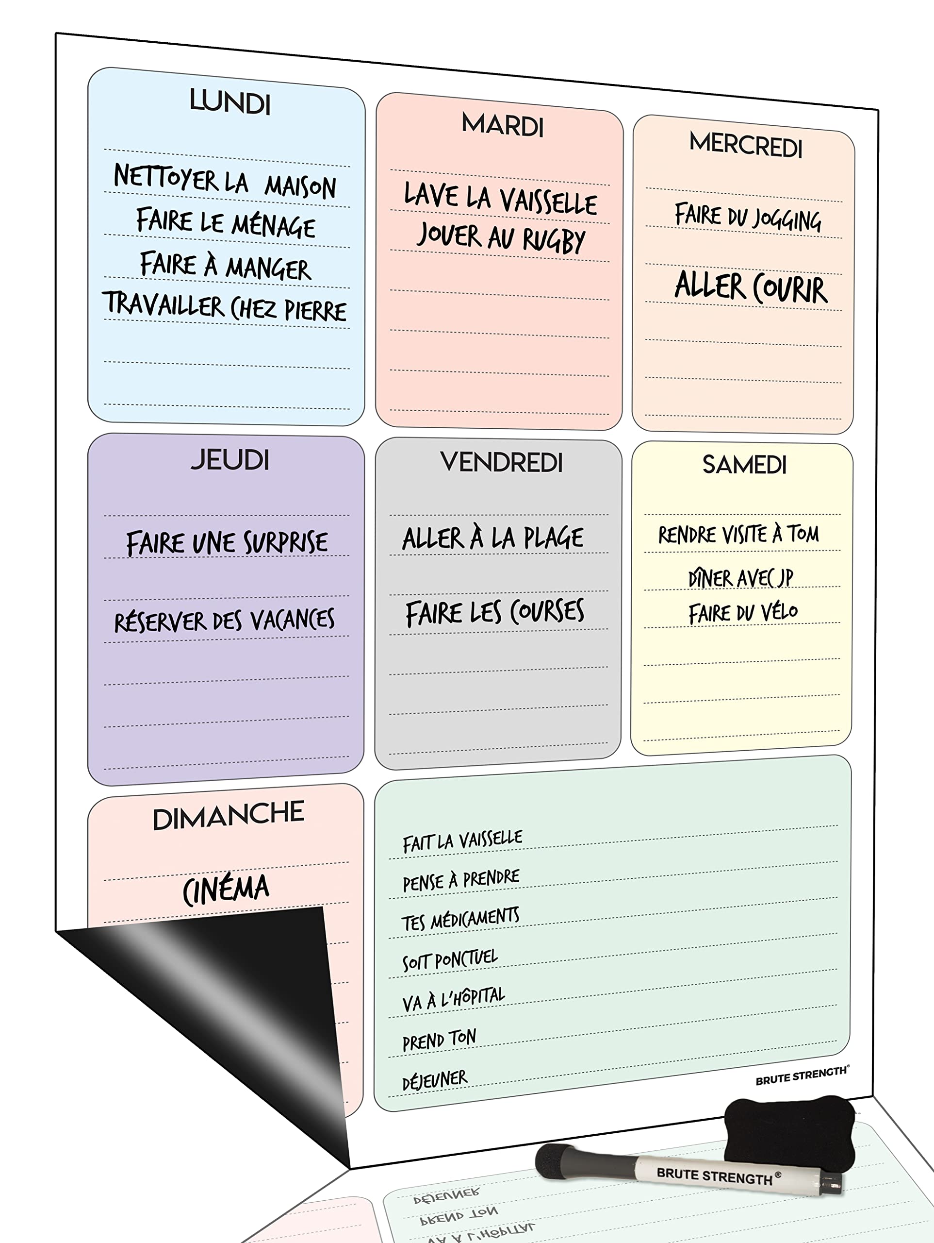 Brute Strength - Magnetic weekly planner whiteboard - A3 - plan board - family planner - to-do planner