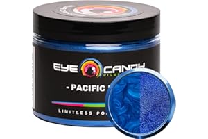 Eye Candy Pigments Premium Blue Mica Powder - Pacific Blue (50gr) - for Epoxy, Resin, Soap, Paint, Woodworking, Acrylic Pouring, Bath Bombs, Fishing Lures - DIY Arts and Crafts Additive