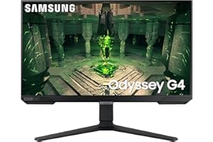 SAMSUNG 25" Odyssey G4 Series FHD Gaming Monitor, IPS, 240Hz, 1ms, G-Sync Compatible, AMD FreeSync Premium, HDR10, Ultrawide Game View, DisplayPort, HDMI, Fully Adjustable Stand, LS25BG402ENXGO