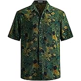 TIXMIE Mens Hawaiian Shirts Short Sleeve Casual Button Down Retro Shirts Beach Summer Shirt