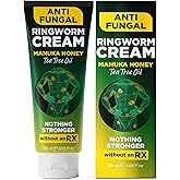 Ringworm Cream Ringworm Treatment for Humans | Relieves Jock Itch, Body Acne, Itchy Irritated Skin, Body Odor & Insect Bites | Antifungal Cream with Manuka Honey & Tea Tree Oil | 120ml