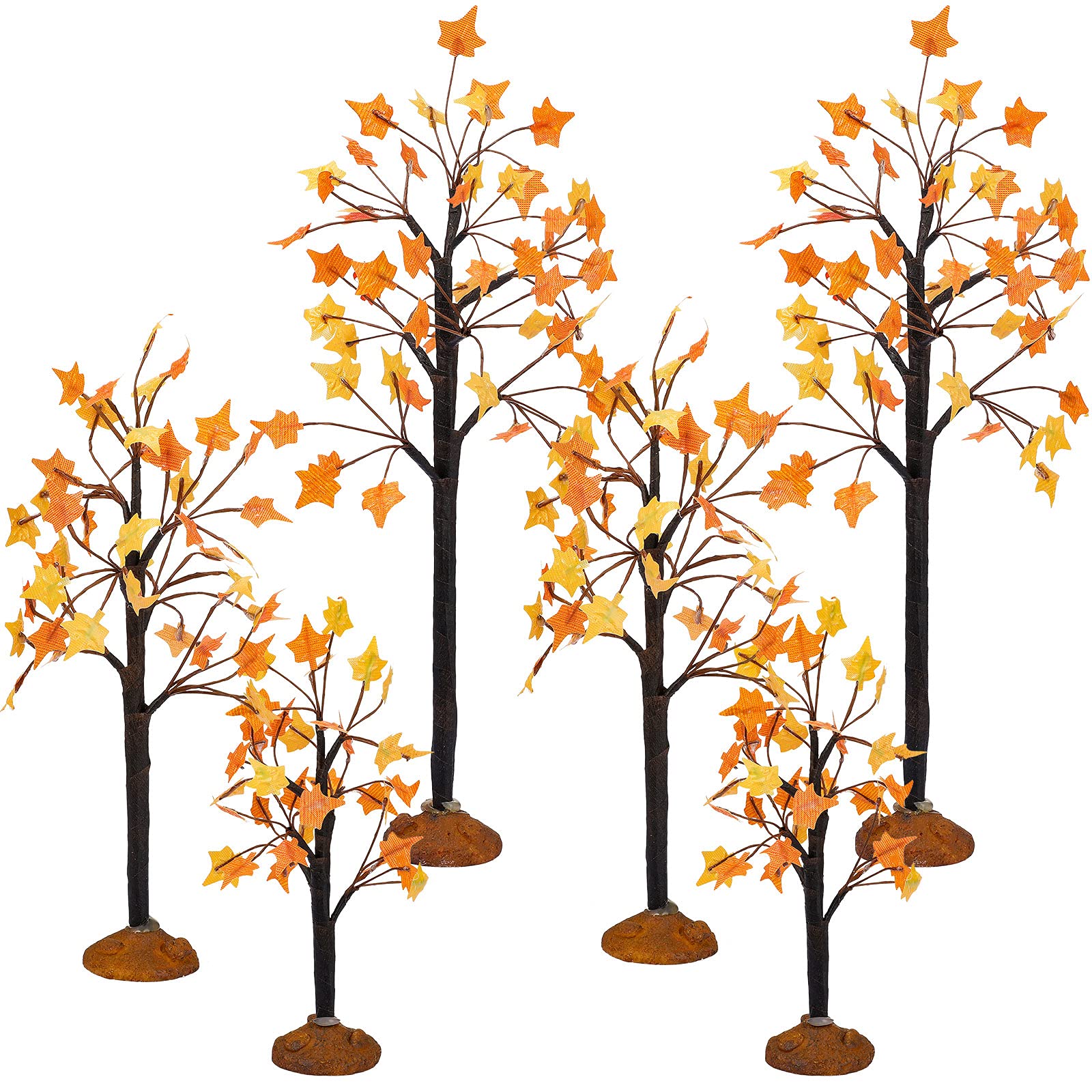 Chuangdi Village Autumn Maple Trees Artificial Maple Tree Tabletop Fall Fake Maple Tree for Thanksgiving Harvest Home Wedding Fall Party Decoration (Beautiful Style,6 Pieces)