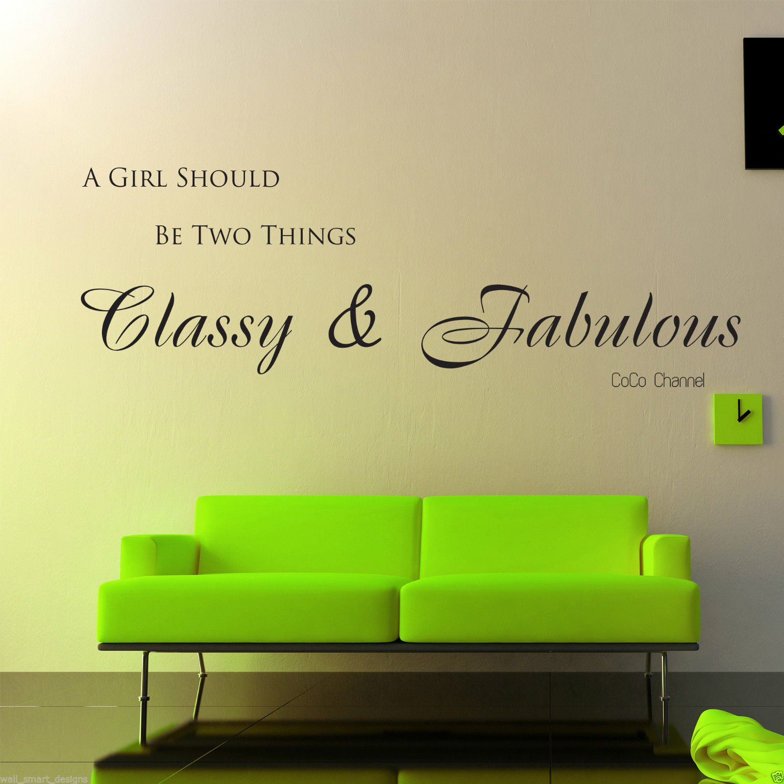 Wall Smart Designs Classy And Fabulous Art Sticker Lounge Room Quote Decal Mural Stencil Transfer WSD548