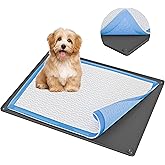 TidyFriend Pee Pad Holder Tray with Corner Clip 28 x 30 Inches - Easy to Clean & Store, No Spill Silicon Training Pad for Dogs (Grey)