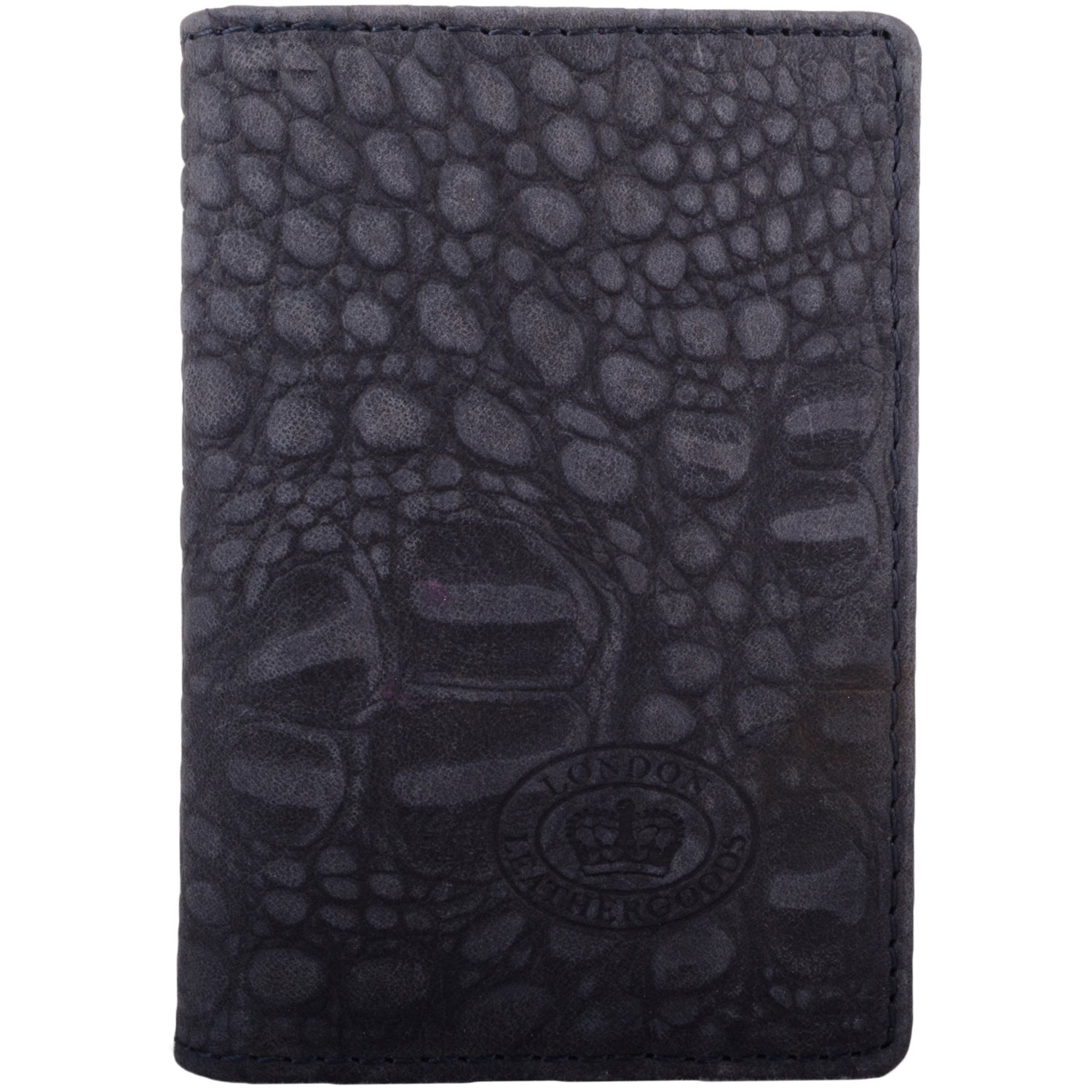 Womens Genuine Leather RFID Protected Slim Credit Card/Travel Card Holder - Navy