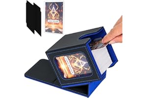 Jaffzora Card Deck Box for MTG Commander, Magnetic Card Display Case,TCG Card Storage Box, Holds 100 Double-Sleeved Cards, Bl