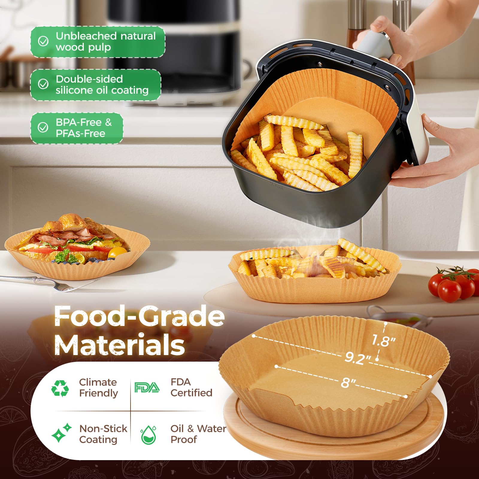 Air Fryer Liners Disposable, 150Pcs 8