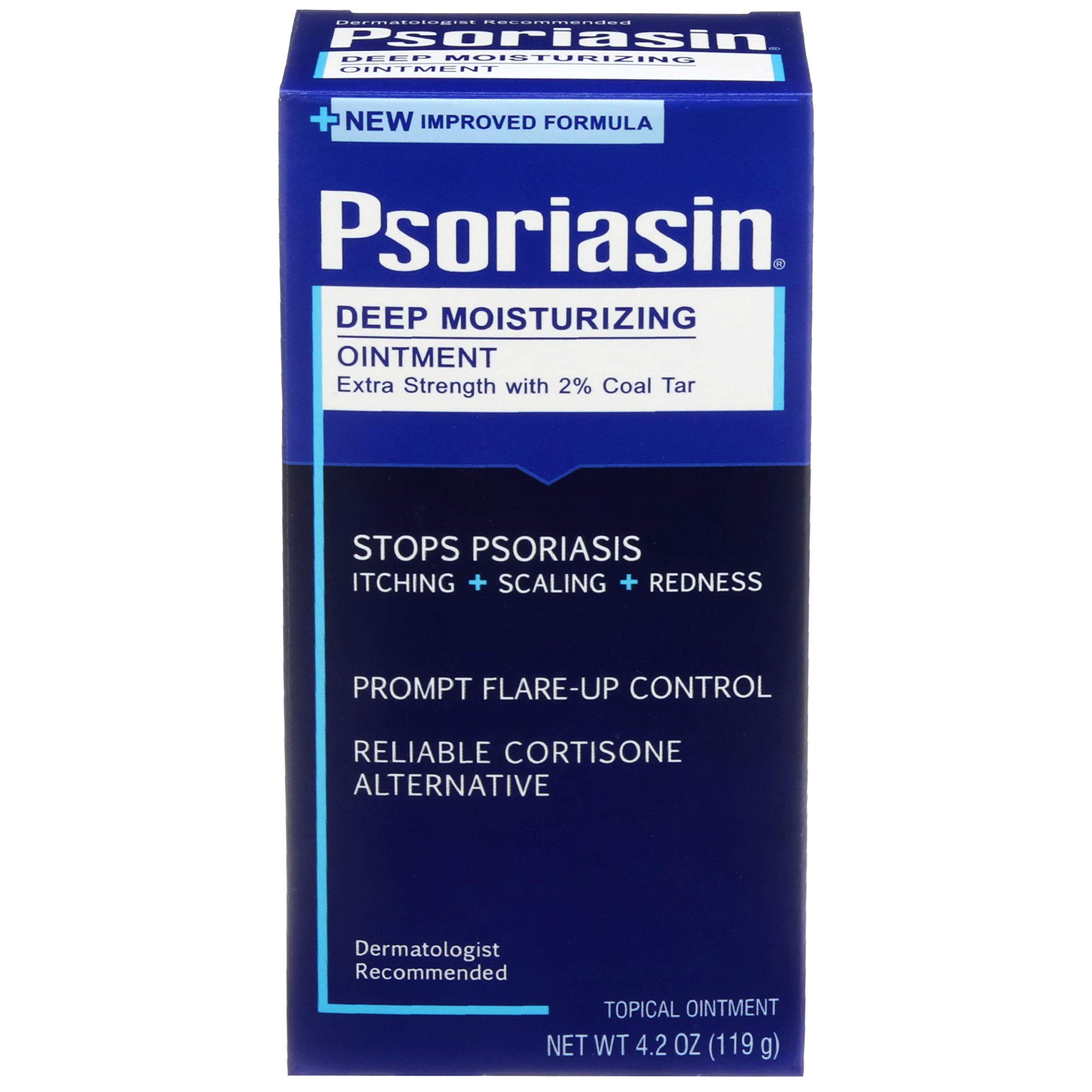 Psoriasin Deep Moisturizing Ointment - 2% Coal Tar - Stops Psoriasis Itching, Scaling, Redness - 4.2 oz