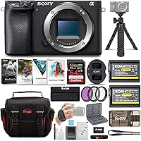 Sony a6400 Mirrorless Digital Camera (Body Only) Bundle with High Speed 64 GB SDXC Card, Filter Kit, Three Batteries…