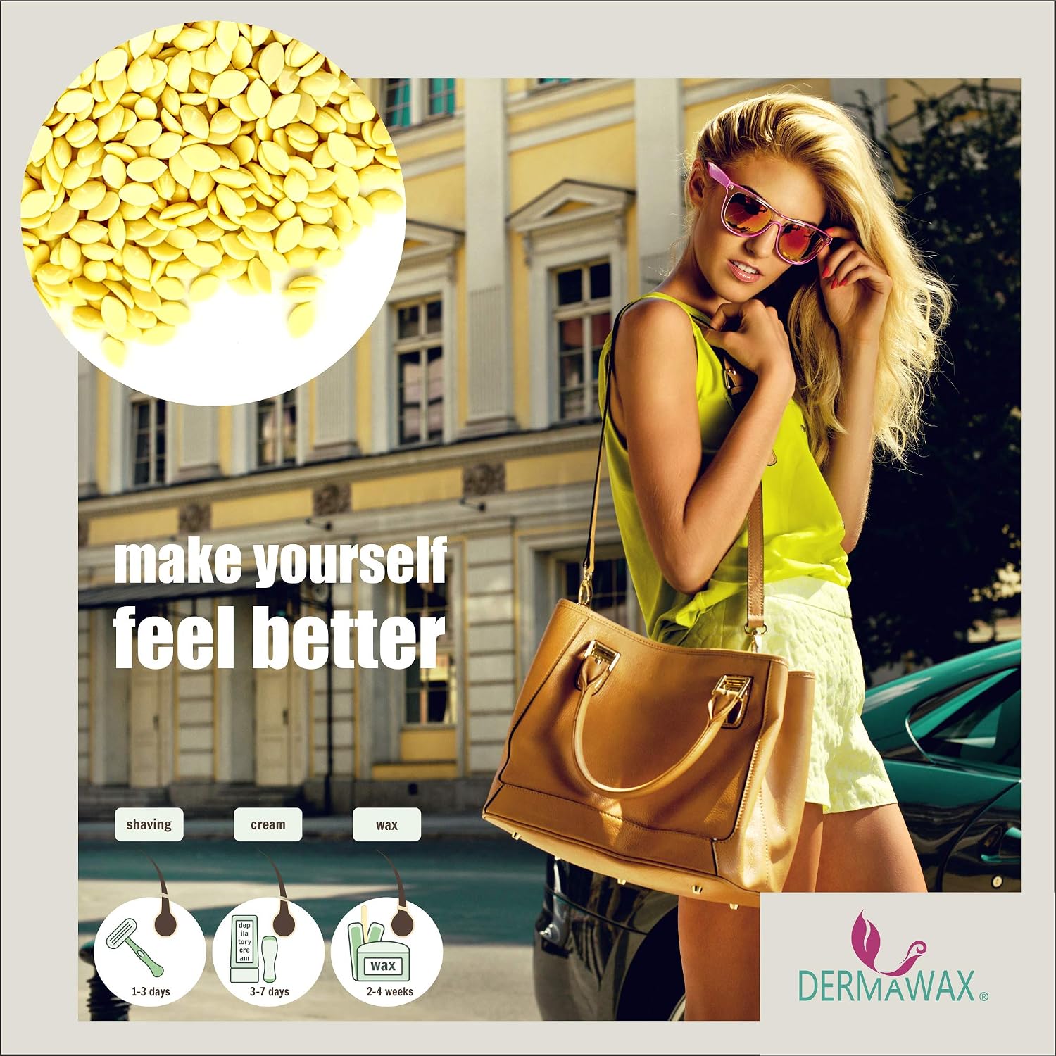 Hard Wax Beads for Hair Removal White Chocolate Stripless Formula with Coconut Oil for Full Body Use Face Legs Armpits Bikini Line - Image 5