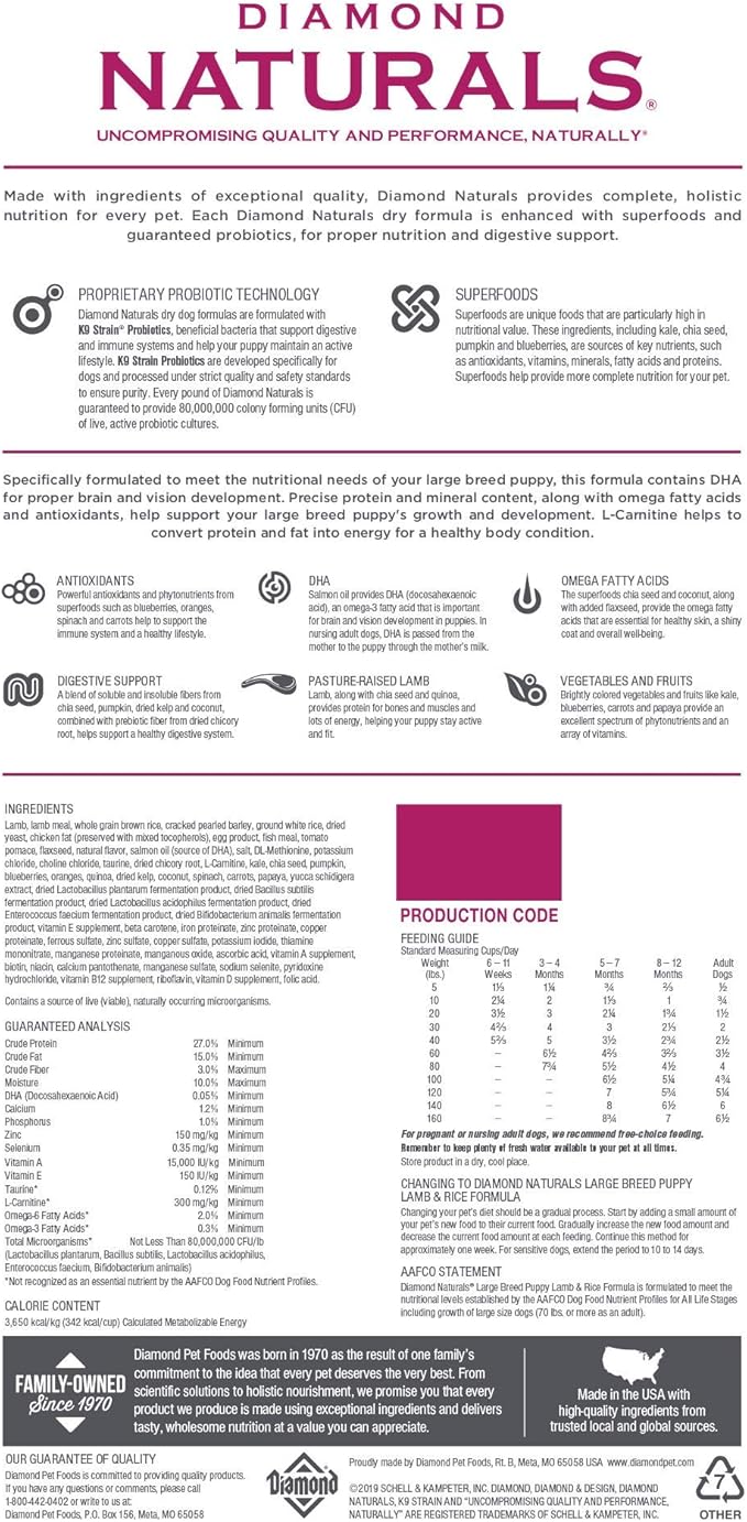 diamond naturals dog food puppy